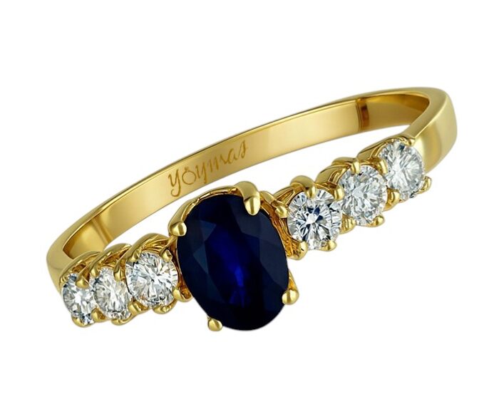 Anillo con Zafiro oro 14k
