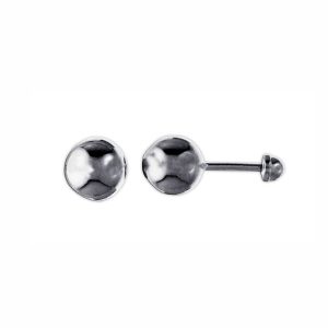 Aretes de pelota plata