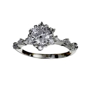 Anillo de compromiso con circonias plata