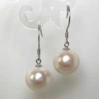 Aretes colgantes perla cultivada plata