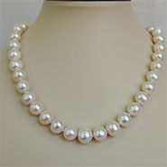 Collar perlas blancas cultivadas 10mm plata