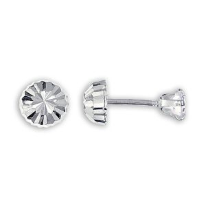 Aretes reversibles sombrilla 5mm y circonia  4mm plata