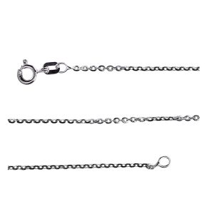 Cadena eslabonado plano diamantado plata