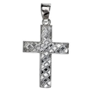 Dije cruz fondo van cleef diamantado y miligraneado a orillas plata