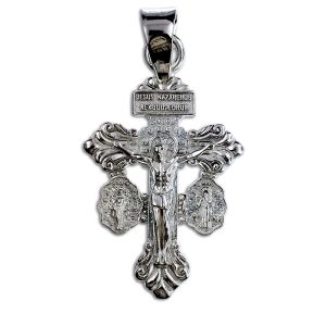 Dije cruz caravaca crusifijo virgen milagrosa y san benito plata