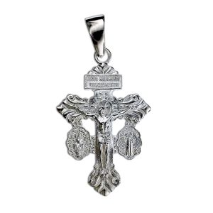 Dije cruz caravaca crusifijo virgen milagrosa y san benito plata