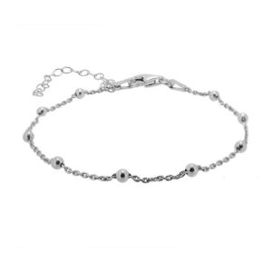 Tobillera eslabonada 11 bolitas 3mm plata