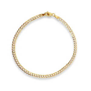 Pulsera cubana diamantada plata chapeada