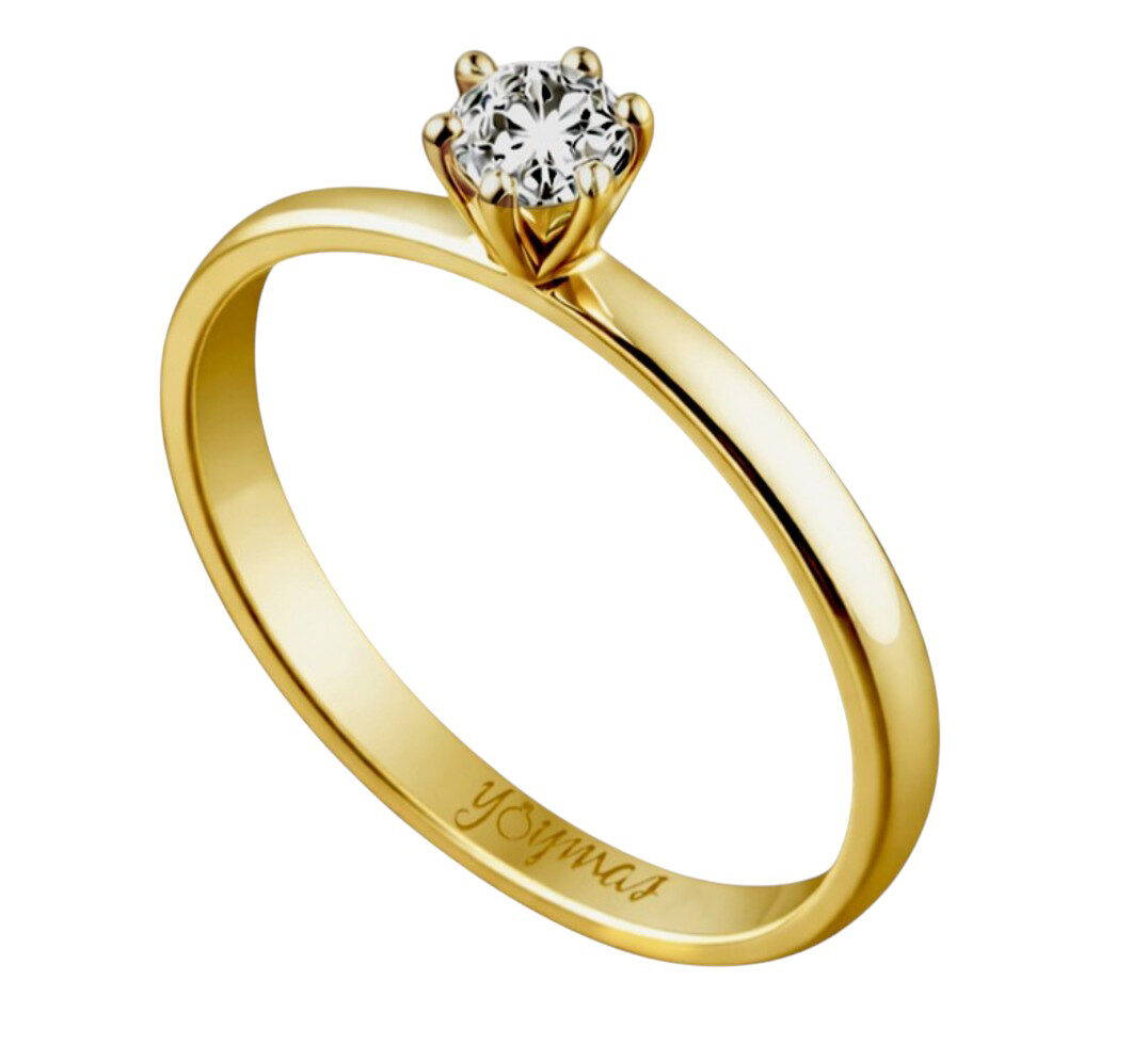 Anillo de compromiso con Diamante oro 10k