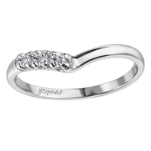 Argolla en forma de "V" con 3 Diamantes plata