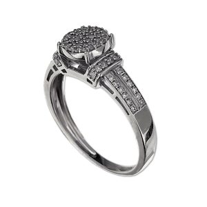 Anillo de compromiso con Roseton de Diamates (100 pts) Oro Blanco 10K