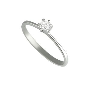 Anillo de compromiso con Diamante 2.75mm (10pts) plata