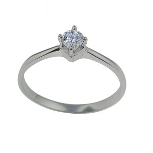 Anillos de compromiso con Diamante en Rombo 2.75mm (10 pts) plata