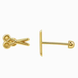 Aretes en forma de tijera Oro 10k