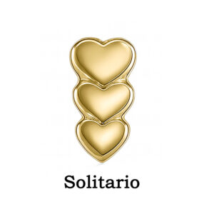 Arete solitario de 3 corazones en línea Oro 10K