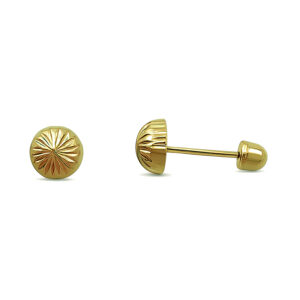 Aretes de sombrilla diáemtro  4mm Oro 10K