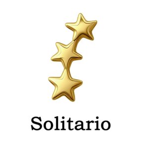 Arete solitario semicurvo con 3 estrellas Oro 10K