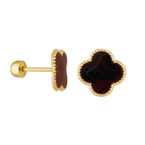 Aretes de Van Cleef con orilla diamantada Oro 10K