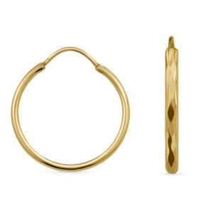 Aretes de argollas super fancy diamantadas diáemtro 30mm ancho 1.6mm Oro 10K