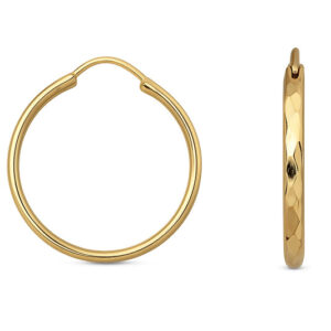 Aretes de argollas super fancy diamantadas diámetro 23.5mm ancho 1.6mm Oro 10K