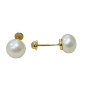 Aretes con perlas cultivadas diámetro 6mm Oro 10K