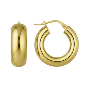 Aretes de argollas lisas diámetro 20mm plata dorada