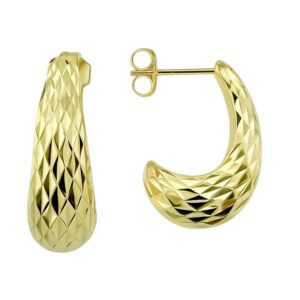 Aretes de manguito fancy diamantados plata dorada