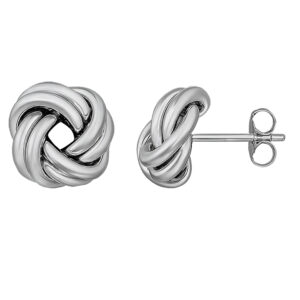 Aretes de nudo liso Plata