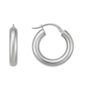 Aretes de argollas lisas super fancy diámetro 18mm plata