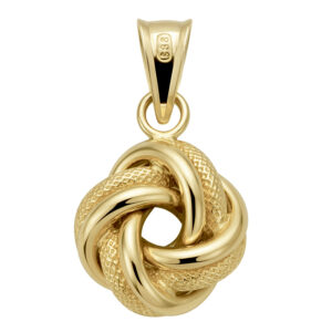 Dije de nudo con 1 listón diamantado 12mm plata dorada