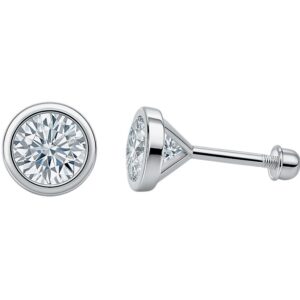 Aretes con circonia biselada plata