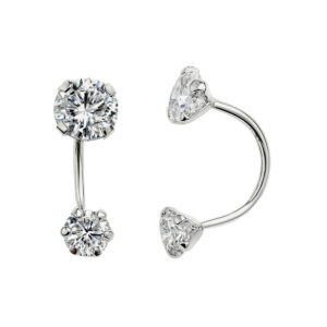 Aretes de teléfono con circonia plata