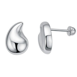 Aretes forma de manguito lisos plata