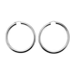 Aretes de argollas lisas super fancy 72mm ancho 5.8mm plata