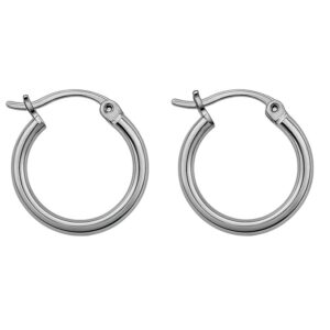 Aretes de argollas lisas plata