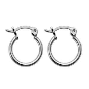 Aretes de argollas lisas plata