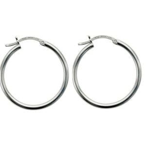 Aretes de argollas lisas plata