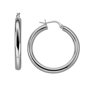 Aretes de argollas lisas plata