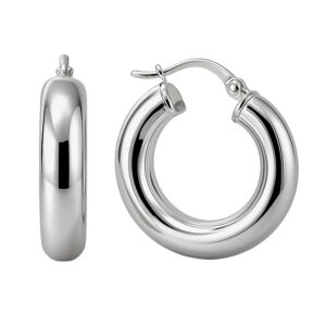 Aretes de argollas lisas super fancy diámetro 19mm ancho 5mm plata