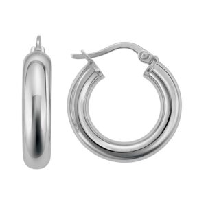 Aretes de argollas lisas super fancy diámetro 24.8mm ancho 5.3mm plata