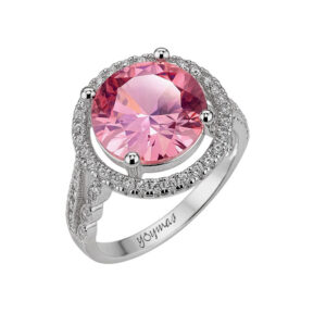 Anillo de promesa con circonias en plata