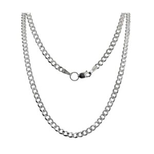 Cadena cubana diamantada plata