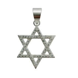 Dije de Estrella de David con circonias plata