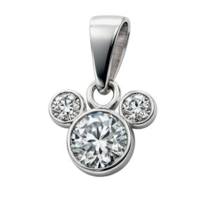 Dije en forma de cara Mickey Mouse con circonias plata