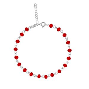 Pulsera con bolitas de cristal de 4mm plata