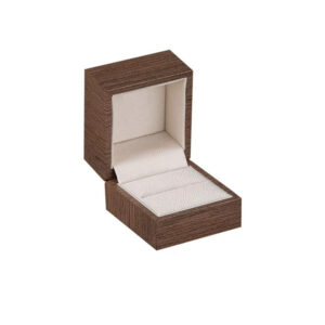 Caja de empaque café cuadrada para anillos