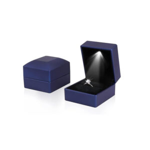 Caja de empaque cuadrada con luz para anillos