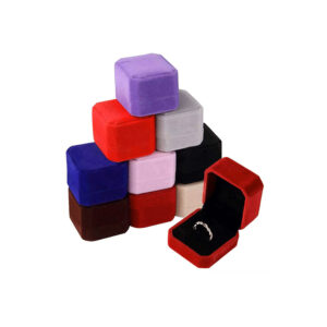 Caja de empaque terciopelo cuadrada para anillos