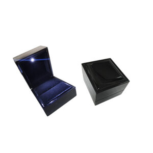 Caja de empaque cuadrada lujosa para anillo con luz