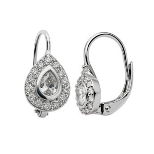 Aretes semi colgantes con circonias plata